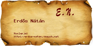 Erdős Nátán névjegykártya